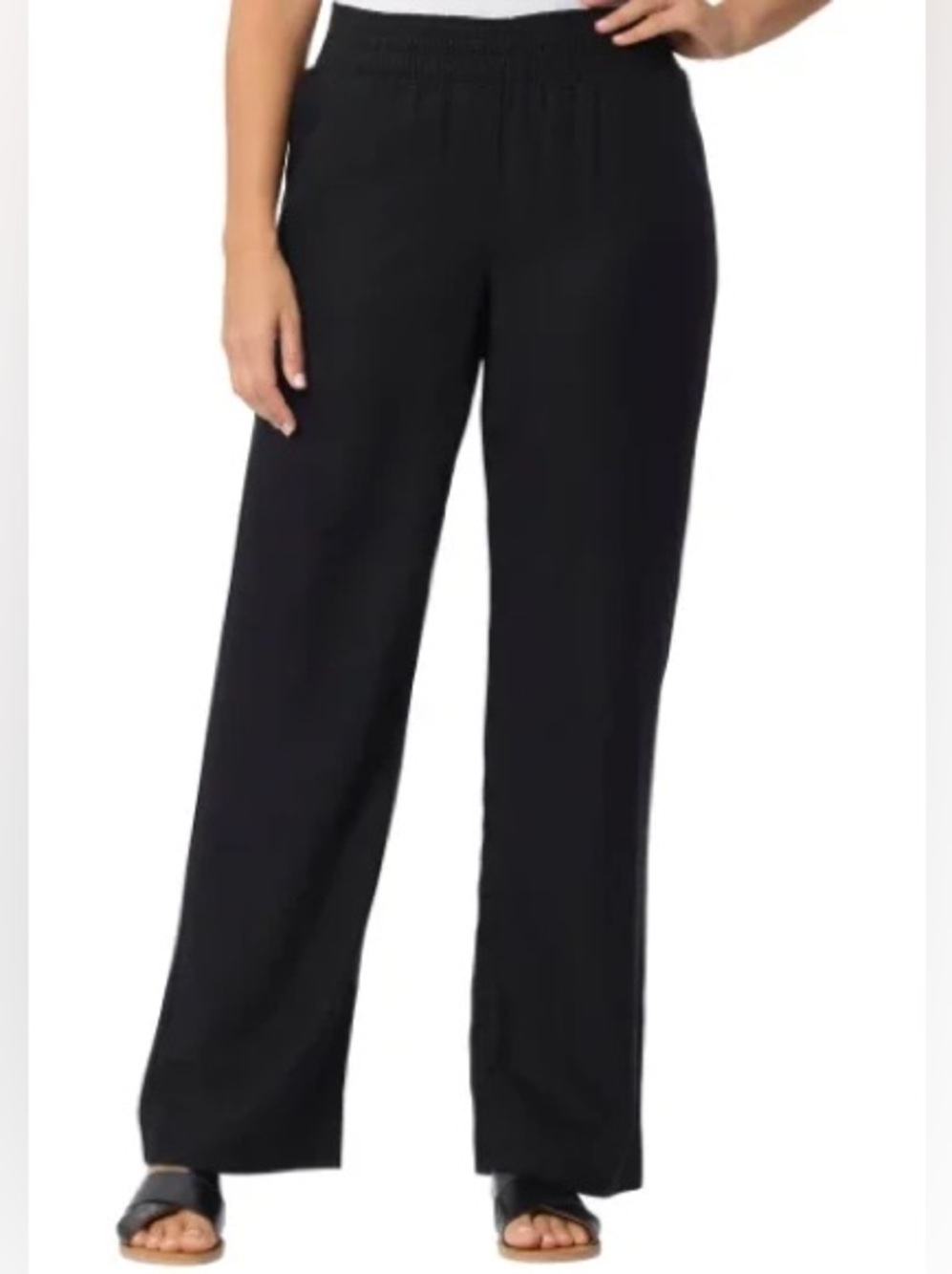 Briggs New York Black Wide-Leg Pull-On Pants